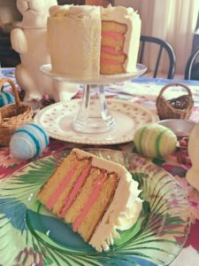 Easter Banana Chiffon Cake with Cream Cheese Frosting