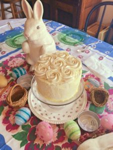Easter Banana Chiffon Cake with Cream Cheese Frosting