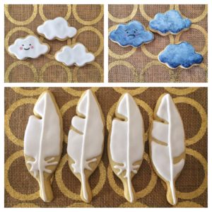 Sunny Stormy Cloud Cookies and Feather Cookies