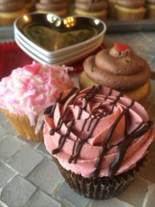 Valentine cupcake trio