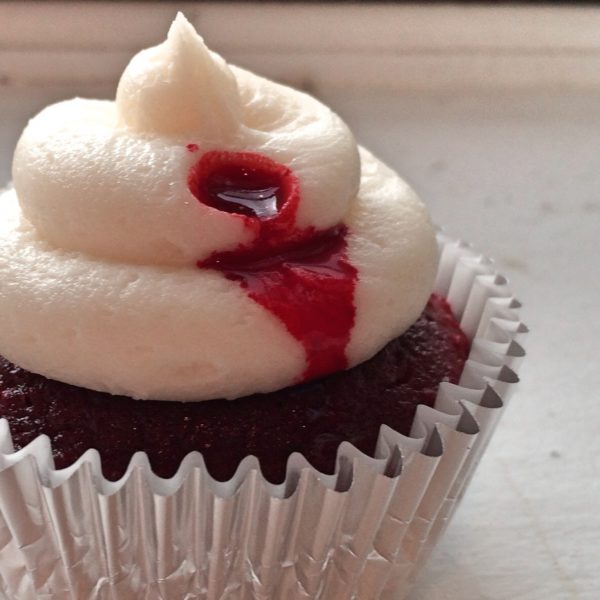 Bloody Bullet Hole Cupcakes