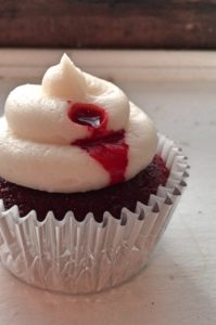 Bloody Bullet Hole Cupcakes