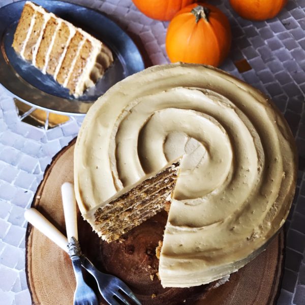 Pumpkin Cake With Molasses Cream Cheese Frosting