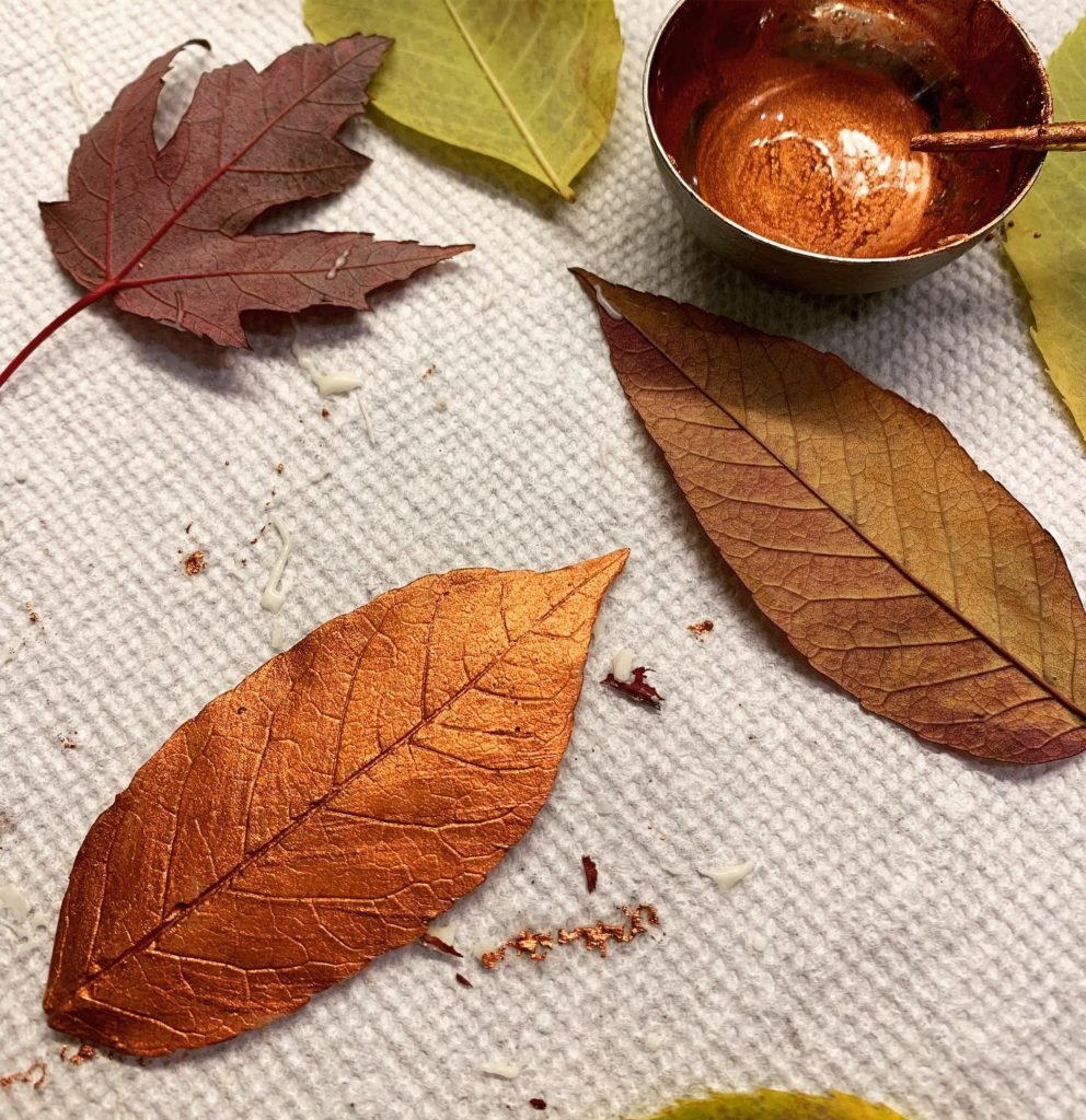 Maple Apple Cake White Chocolate Leaves