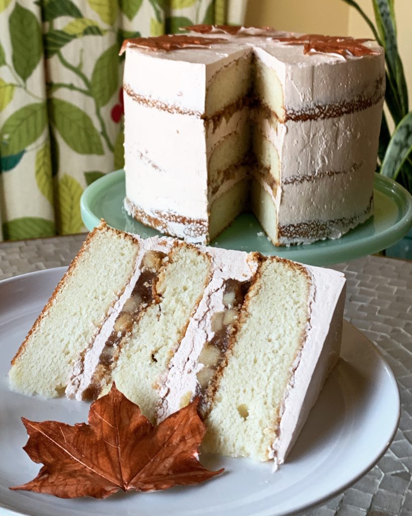 Maple Apple Cake White Chocolate Leaves