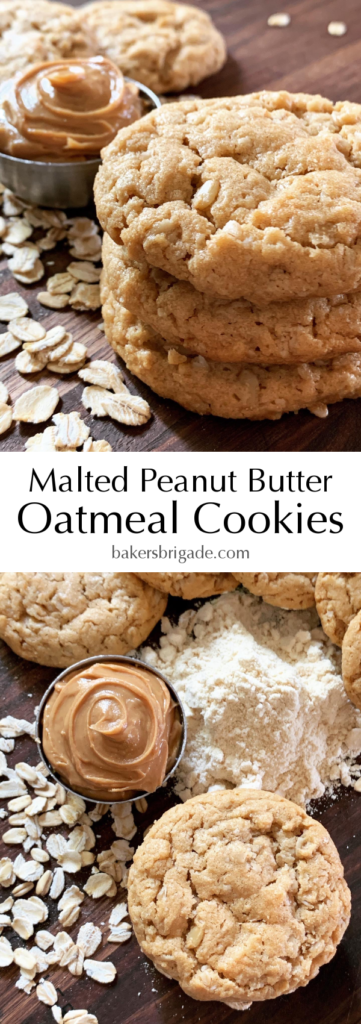 Malted Peanut Butter Oatmeal Cookies