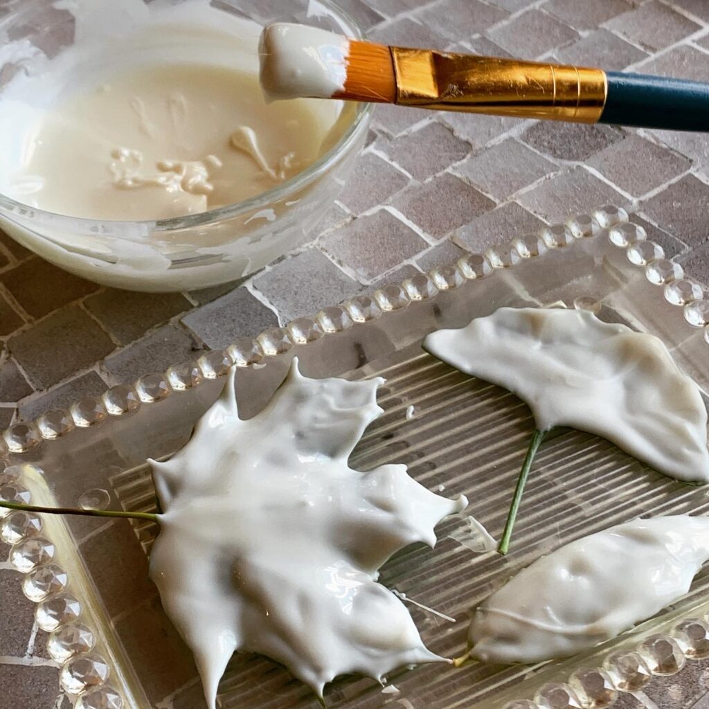 Paint and Peel Chocolate Leaves