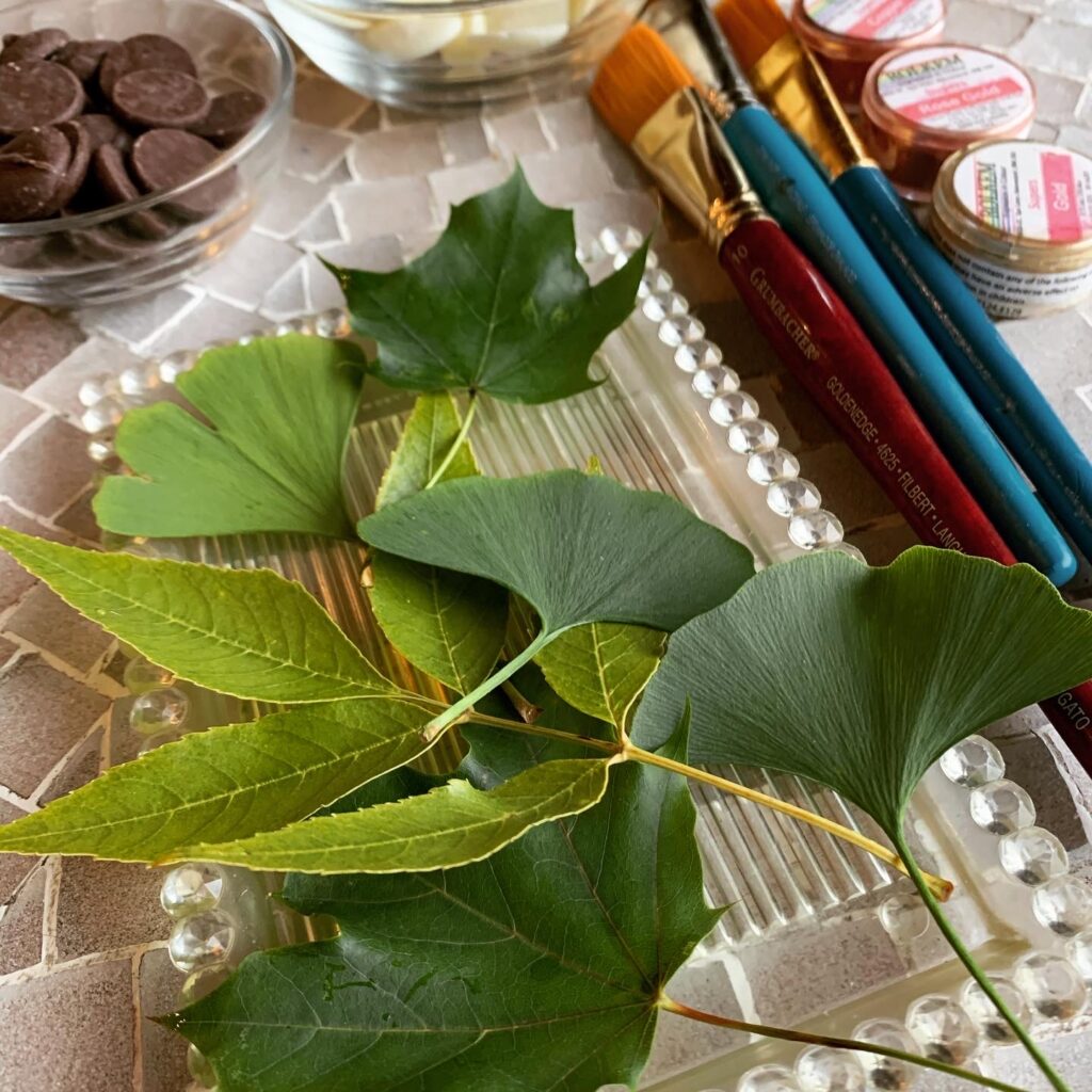 Paint and Peel Chocolate Leaves