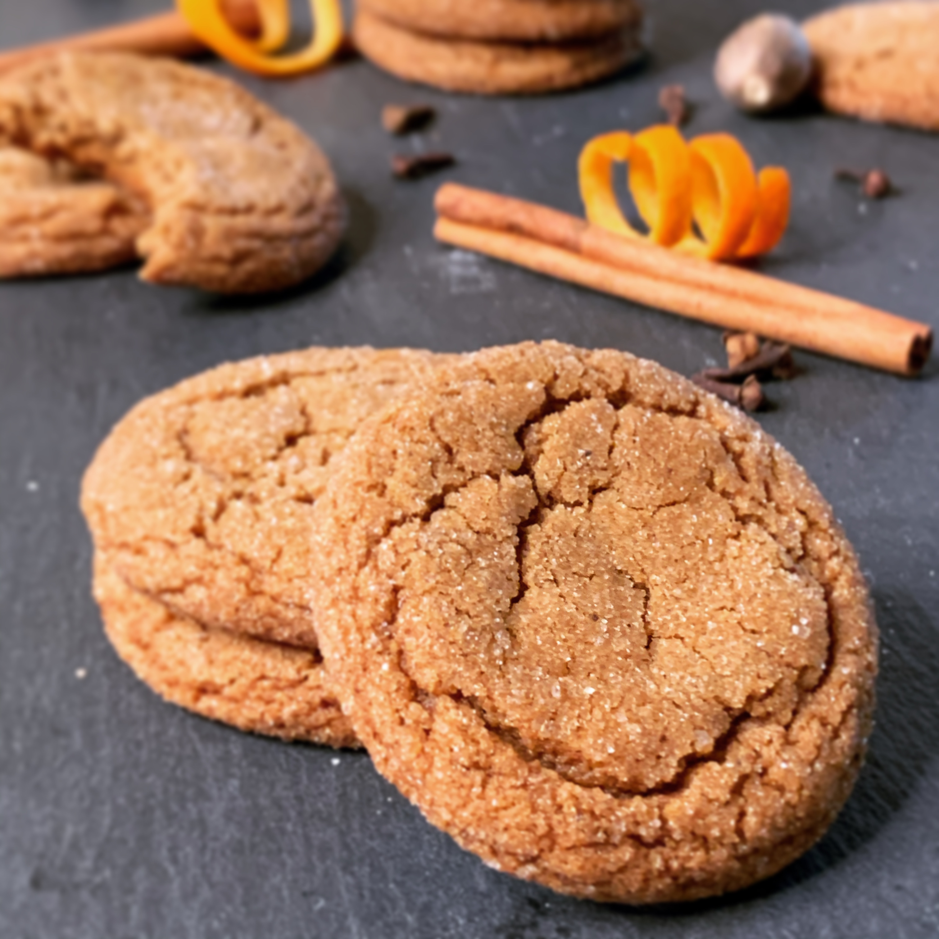 Chewy Orange Gingerbread Cookies