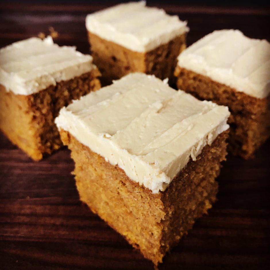 Pumpkin Cake With Molasses Cream Cheese Frosting