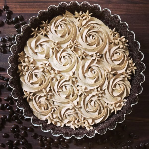 Dark Chocolate Tart with Espresso Whipped Cream