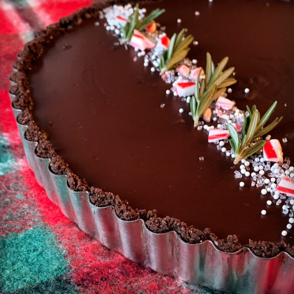 Dark Chocolate Peppermint Mousse Tart