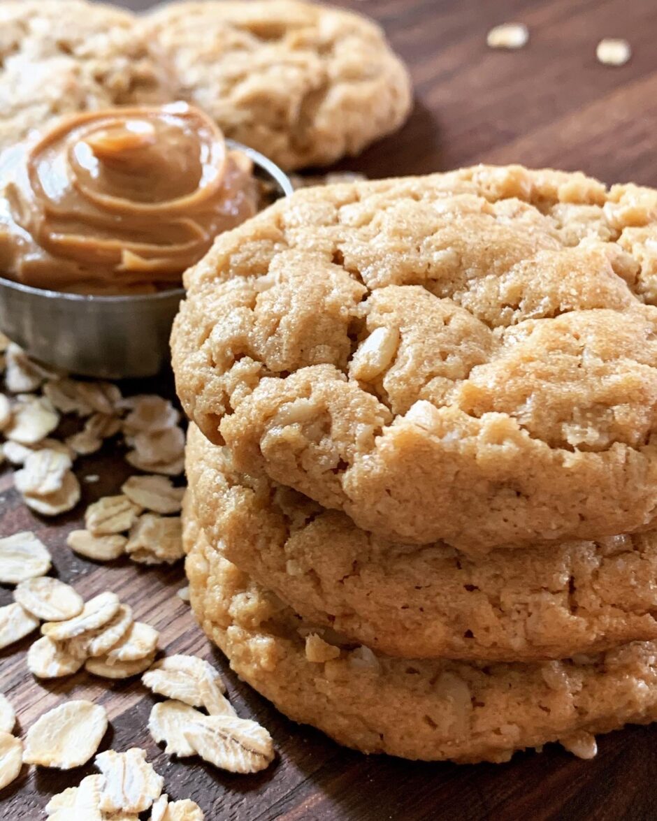 Malted Peanut Butter Oatmeal Cookies